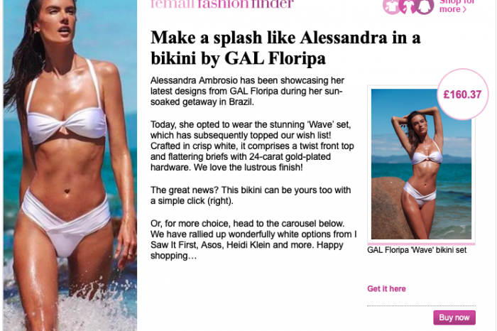 Alessandra Ambrosio displays her hourglass figure in a white bikini