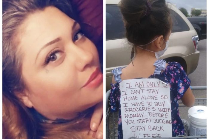 Desperate Mum Makes Daughter Wear Sign During Shopping And The Message is Brilliant
