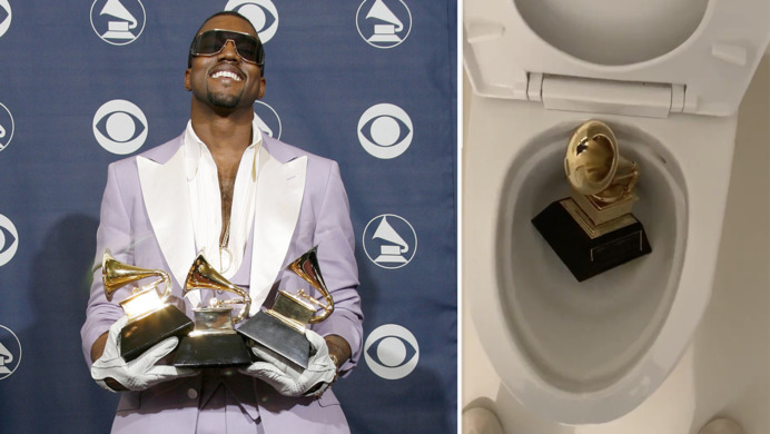 Kanye West Throws His Grammy In The Toilet And Urinated All Over It